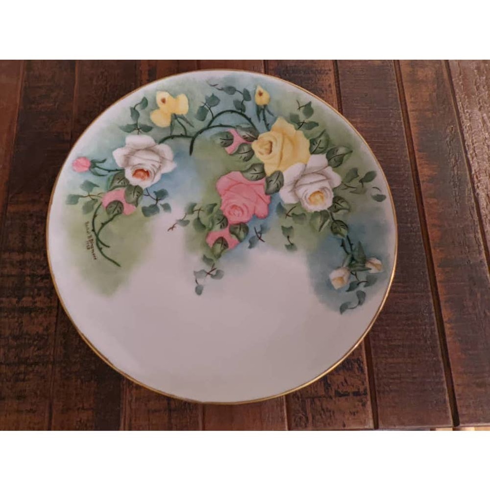 Floral Glass Plate Made in Germany